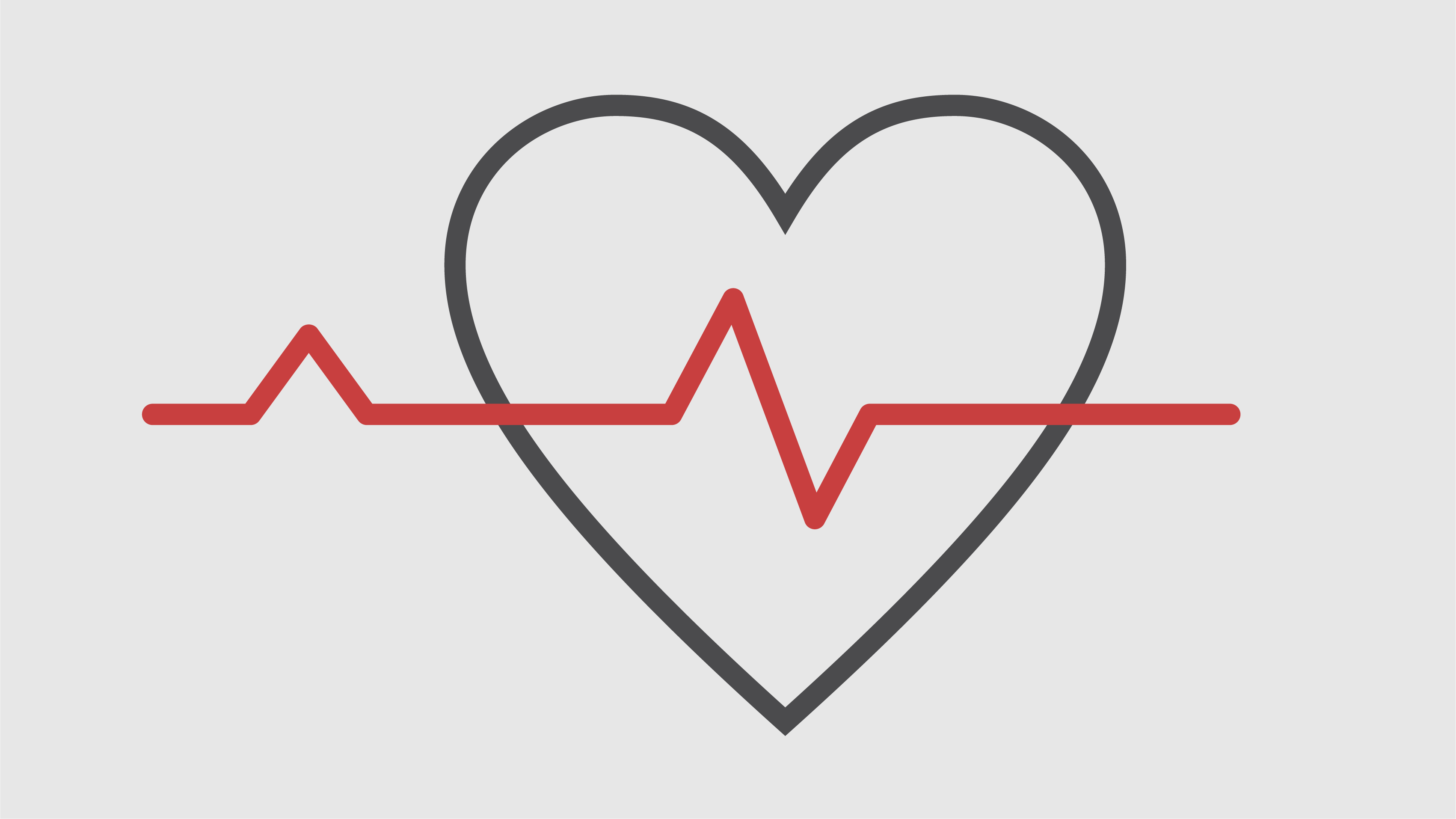 Piktogramme eines Herzens mit einer EKG-Linie darüber